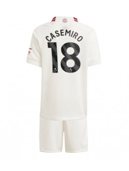 Manchester United Casemiro #18 Ausweichtrikot für Kinder 2023-24 Kurzarm (+ Kurze Hosen)